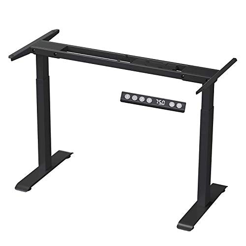 Electric Stand Up Desk Frame, Height Adjustable Standing Desk Base with Dual Electric Motor and Memory Controller, DIY Ergonomic Desk Frame Legs for Home, Office(Frame Only)
