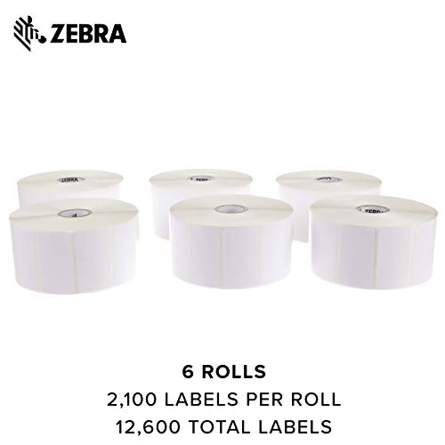 Zebra ZD410 Direct Thermal Printer Plus 2.25 X 1.25 in Z-Perform 2000D Thermal Labels Print Width of 2 in USB Bluetooth 1 in Core Labels 6 Rolls
