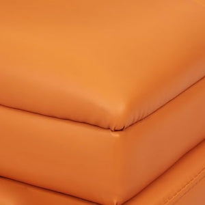 Kinfant Reception Bench, 7-Seats Upholstered Office Guest Bench, Orange