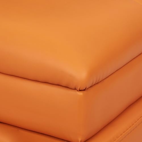 Kinfant Reception Bench, 7-Seats Upholstered Office Guest Bench, Orange