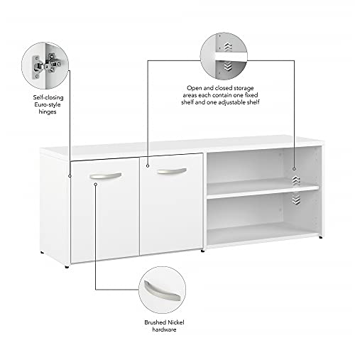 Bush Business Furniture HYS160WH-Z Hybrid Low Storage Cabinet, White