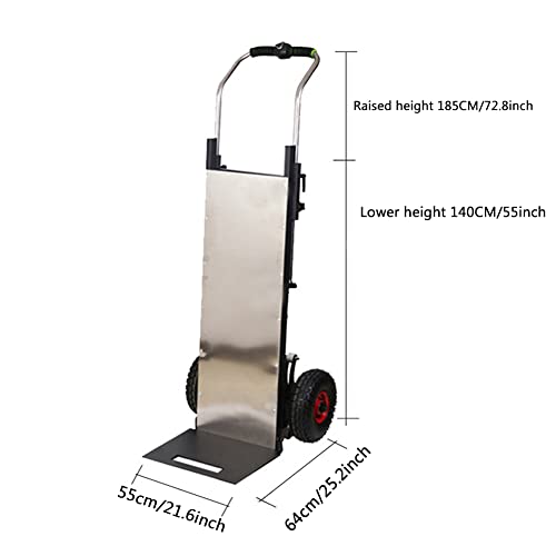MJYT Powered Stair Climbing Cart Heavy Duty Utility Trolley Cart Industrial Hand Trucks for Stairs - Black 48V/30Ah/1000W