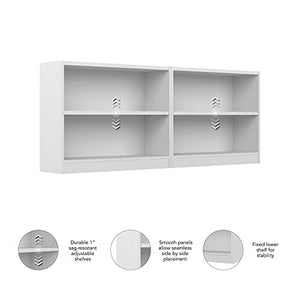 Bush Furniture Universal 2 Shelf Bookcase Set of 2 in Pure White