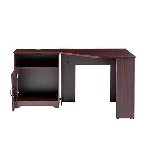 KERDOM L Shaped Computer Desk with Drawers PC Reversible Home Office Desks Modern Corner Gaming Table Writing Workstation with Storage