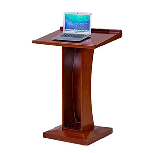 Generic Wooden Mobile Rolling Lectern Podium Stand for Churches - Brown (Coffee)