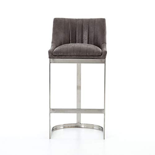 Unknown1 26" Grey Modern Contemporary Polyester Blend Brushed Footrest