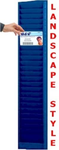 Model Custom50 Locking Steel ID Badge Holder Rack for Security, 50 Slot, Sepia