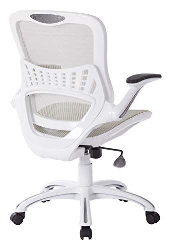 Office Star Ventilated Manager's Desk Chair with Breathable Mesh Seat and Back, White Base