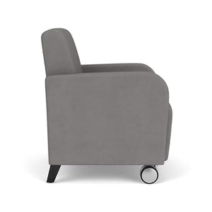 Lesro Siena 17.5" Polyurethane Lounge Reception Guest Chair in Gray/Black