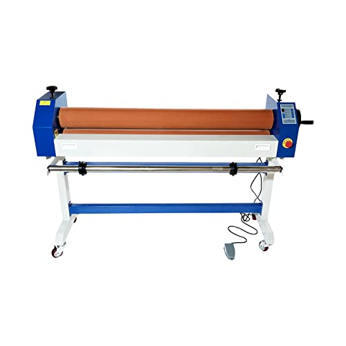INTBUYING 63in Electric/Manual Dual-Use Cold Laminator with Rubber Rollers
