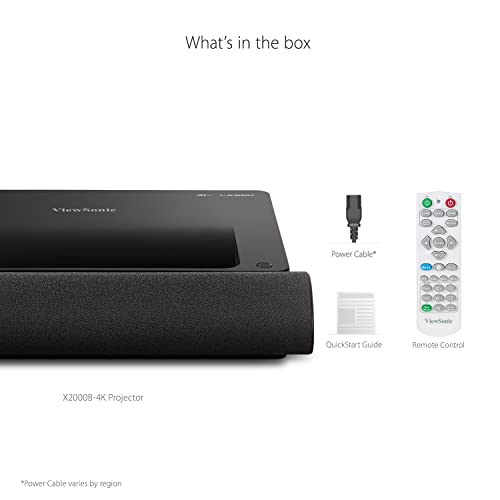 ViewSonic X2000B-4K Ultra Short Throw 4K UHD Laser Projector with Wi-Fi, 2000 Lumens