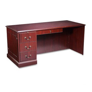 HON 94000 Series Single Pedestal Desk, 66x30, Mahogany, Pack of 2