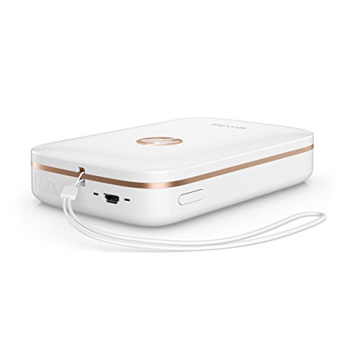 HP Sprocket Portable Photo Printer, X7N07A, Print Social Media Photos on 2x3 Sticky-Backed Paper - White
