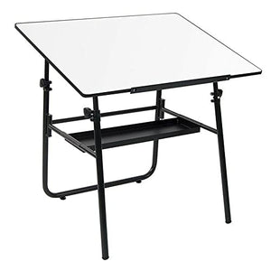 Folding Portable Drafting Table with Storage Shelf, Black Supplies Adjustable Desk Craft Table Drafting Table Office Furniture Drawing Supplies Desk Drawing Table Craft Desk Drawing Desk