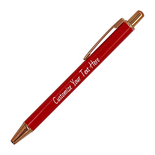 Max 1000 Pcs Personalized Pens in Bulk - Custom Ballpoint Pen with Name, Logo or Message - Business or Personal Use - for Smooth Writing in Home, Office or School - Black Ink (300PCS, Red)
