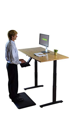 Rise UP Dual Motor Electric Bamboo Standing Desk 60x30" Desktop Tall Ergonomic Motorized Height Adjustable sit to Stand up Home Commercial Office Computer Workstation Modern Lift Raising with Memory