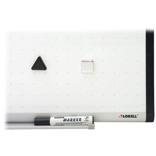 Lorell Magnetic Dry-Erase Board with Grid Lines, 4 by 3-Feet, Silver/Ebony