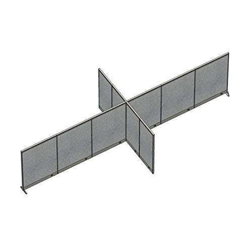 GOF Freestanding X-Shaped Office Partition, Large Fabric Room Divider Panel - 120"D x 288"W x 48"H