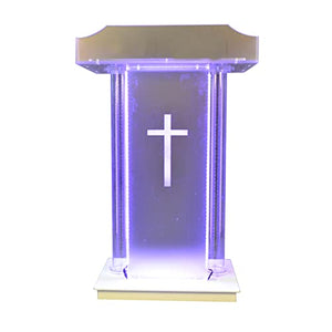 None Lectern Podium Stand, Church Speech Supplies Podium, Transparent Church Table