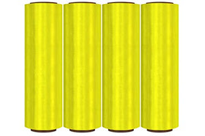 MMBM Tinted Stretch Wrap, 18 Inch x 1500 Feet, 80 Gauge, 8 Pack, Yellow Colored Plastic Cling, Stretch Film Rolls, for Color Coding Moving Packing Pallets