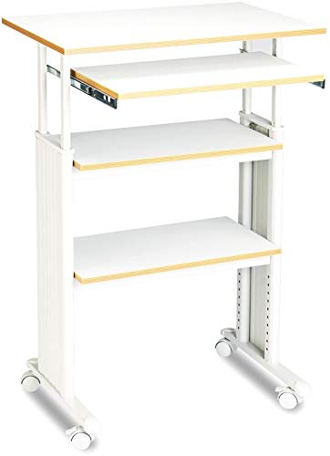Safco Products 1929GR Muv 35-49" H Stand-Up Desk Adjustable Height Computer Workstation with Keyboard Shelf, Gray
