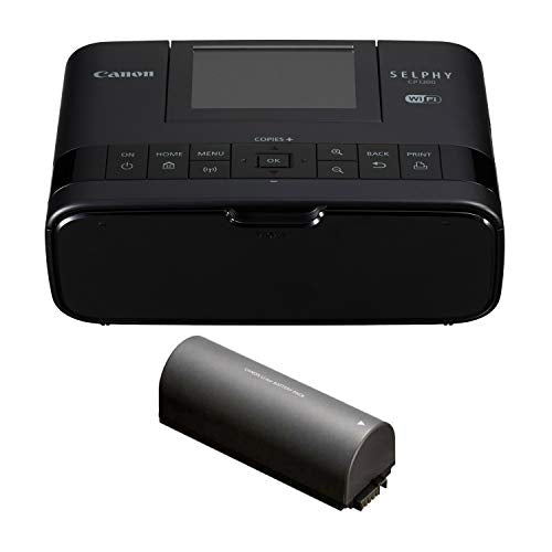 Canon SELPHY CP1300 Compact Photo Printer Battery Bundle (Black)