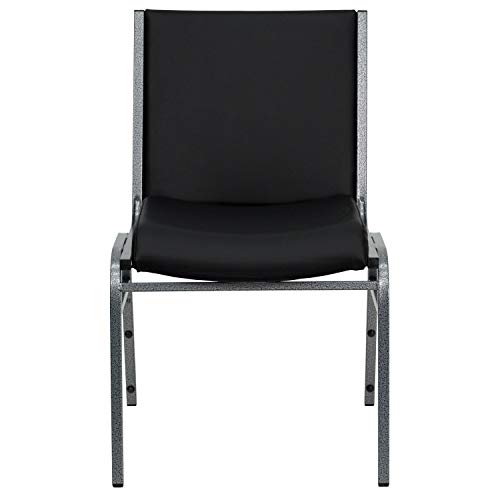 Flash Furniture 4 Pack HERCULES Series Black Vinyl Stack Chair
