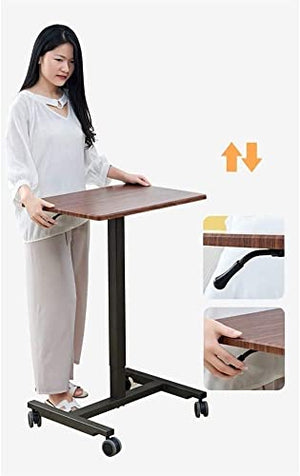 None Mobile Standing Desk Adjustable Height Laptop Desk Sit and Stand Ergonomic Computer Workstation