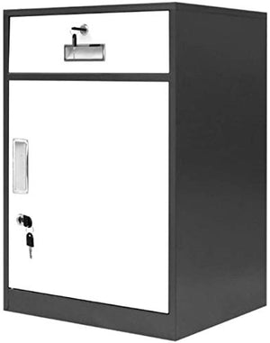 SHABOZ Floor-Standing File Cabinet, 2 Drawer Metal Storage Box, Lockable Waterproof Data Cabinet