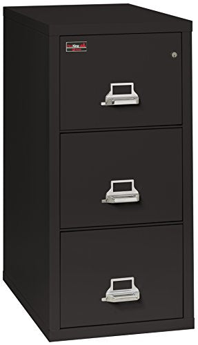 FireKing Fireproof 2 Hour Rated Vertical File Cabinet, 3 Legal Sized Drawers, 43.44" H x 21.31" W x 32.06" D, Black