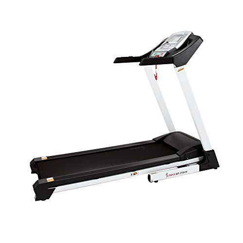 Sunny Health & Fitness SF-T7515 Smart Treadmill with Auto Incline, Speakers, Bluetooth, LCD and Pulse Monitor, Phone Function, 240 LB Max Weight , grey