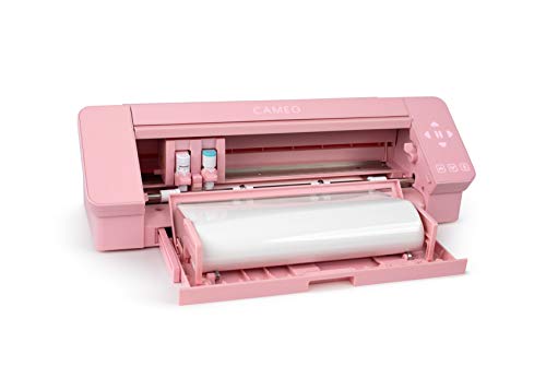 Silhouette Pink Cameo 4 Starter Bundle with 26 Oracal Vinyl Sheets, Transfer Paper, Class, Guides and 24 Sketch Pens