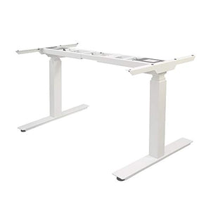 AD ARAZY Electric Stand Up Desk Frame, Dual Motor Height Adjustable Standing Base DIY Workstation with Memory Controller (White Frame) (White)
