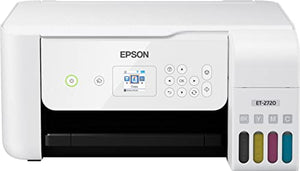 Epson EcoTank ET-27 20 Series Wireless All-in-One Color Supertank Inkjet Printer Print Copy Scan Mobile Printing Voice-Activated Print 1.44" Screen High-Speed USB White