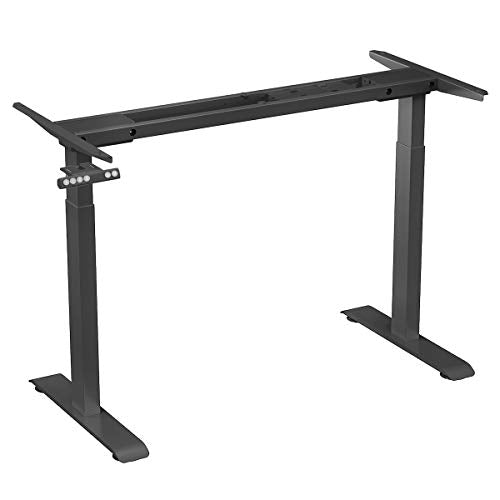 Electric Stand Up Desk Frame, Dual Motor Height Adjustable Sit Stand Standing Desk Base Workstation with Memory Settings, Frame Only, Black