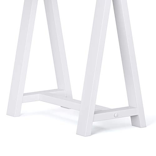 SIMPLIHOME Sawhorse SOLID WOOD Modern Industrial 60 inch Wide Home Office Desk, Writing Table, Workstation, Study Table Furniture in White