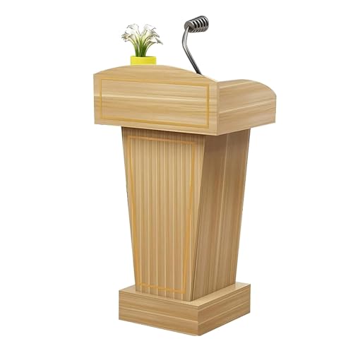 CAMBOS Lectern Podium Stand with Open Storage - Floor Standing Teacher Reception Desk