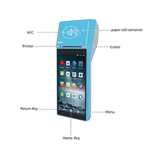 POS PDA Receipt Printer 58mm Thermal Printer with Android 8.1 OS 5.5" Touch Screen.Scan 1D/2D/QR barcodes. Support 3G.Bluethooth. Wi-Fi .NFC.