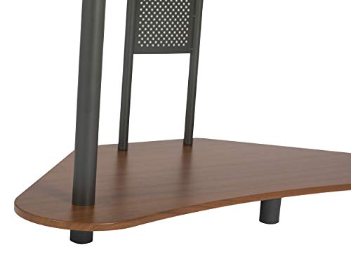 Calico Designs Arch Tower Corner Computer Tower Multipurpose Home Office Computer Writing Desk - Pewter / Teak,