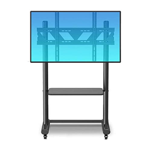 YokIma Mobile TV Stand for 55-80 Inches Screen with Rolling Wheels and Height Adjustment