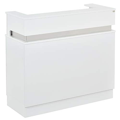Dir Reception Desk with LED Lights in White - Langara