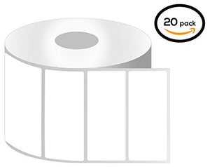 OfficeSmart Labels ZT1300100-3 x 1 Inch Ribbon Required Thermal Transfer Labels, Compatible with Zebra Printers (20 Rolls, White, 1300 Labels Per Roll, 1 inch Core)