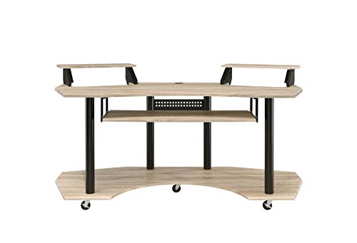 Acme Furniture Eleazar Music Recording Studio Desk, Natural Oak