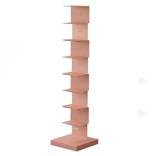 PIcube All Metal Invisible Book Tower - Heavy Duty Spine Bookshelf for Small Spaces - White, Modern Design