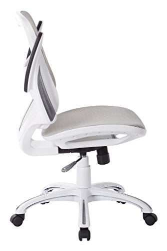 Office Star Ventilated Manager's Desk Chair with Breathable Mesh Seat and Back, White Base