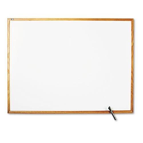 Quartet Classic Series Melamine Whiteboard, 48 x 36, Oak Finish Frame - S574