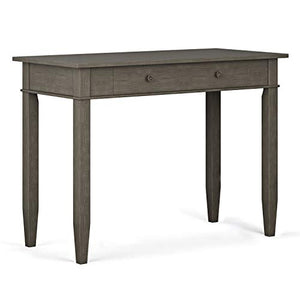 SIMPLIHOME Carlton SOLID WOOD Contemporary Modern 42 inch Wide Home Office Desk, Writing Table, Workstation, Study Table Furniture in Farmhouse Grey with 1 Drawer