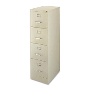Lorell 4-Drawer Vertical File, 15 by 22 by 52, Putty