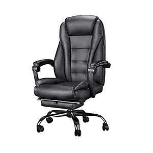 HUIQC Managerial Executive Office Chair with Linkage Armrest and Footrest, Adjustable Height - Ergonomic Computer Gaming Swivel Seat