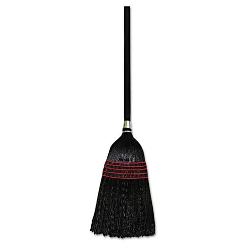 Boardwalk BWK930BP Flag Tipped Poly Bristle 57 - 58-1/2 in. Lobby Brooms - Black (12/Carton)